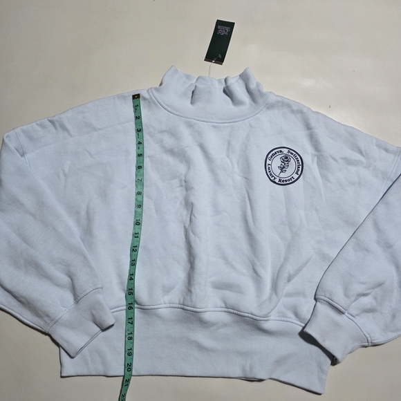 Wild Fable Women's Crop Turtleneck Geneva Sweatshirt, Blue, Size XL. - Picture 2 of 5